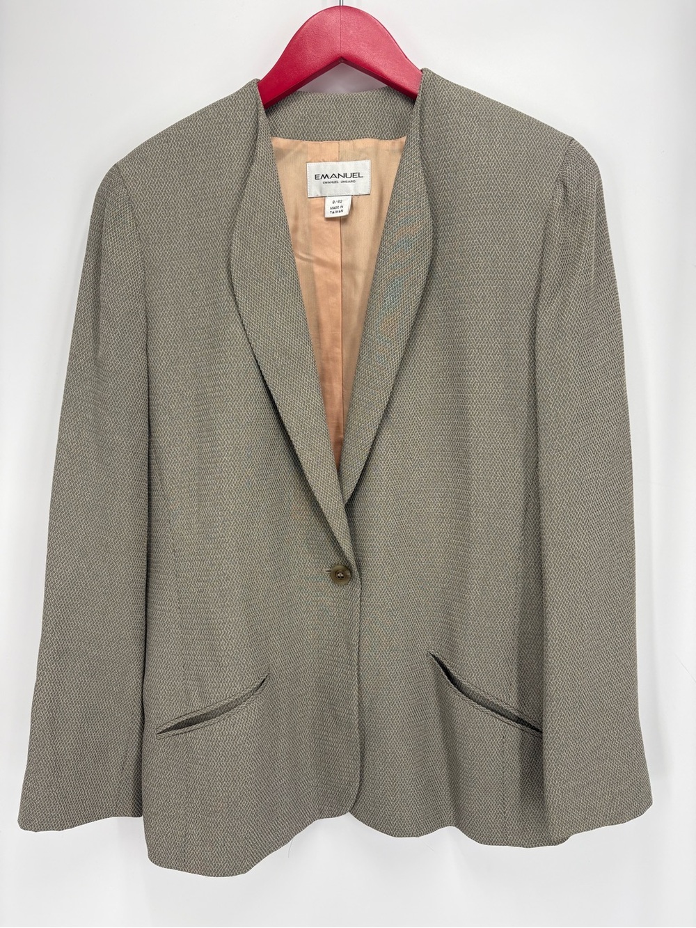 🤡 Emanuel Ungaro Taupe Single-Button Blazer